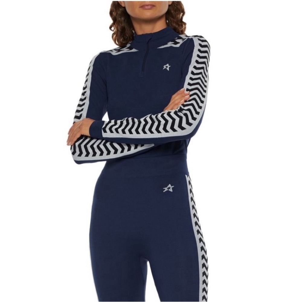 Perfect Moment Knit Thermal Top Zig Zag Half Zip Quarter Zip